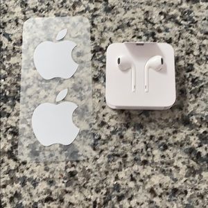 Brand New Apple EarPods and Apple stickers